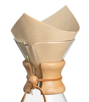 Chemex Pre-folded filter: Unbleached Brown Squares 1 pack of 100 filters